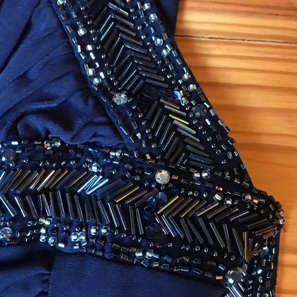 JS Boutique Navy Sequin Halter Gown, NWT, 4 - Picture 11 of 16
